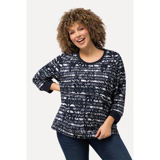 Ulla Popken Sweatshirt Offene Kanten Rundhals Langarm  