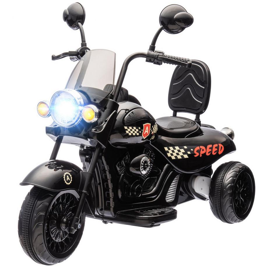 Northio  Moto électrique pour enfants, moto pour enfants 6V avec musique, véhicule pour enfants avec phare LED, 3-5 km/h, pour enfants de 3-6 ans, max 25 kg, noir 