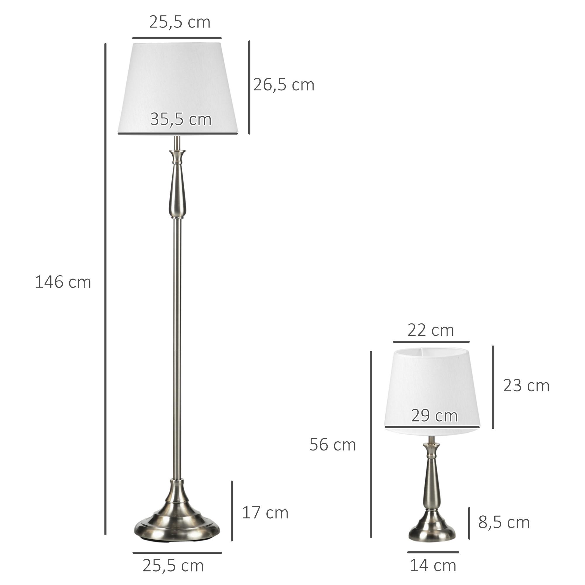 HOMCOM Ensemble de lampes de table  