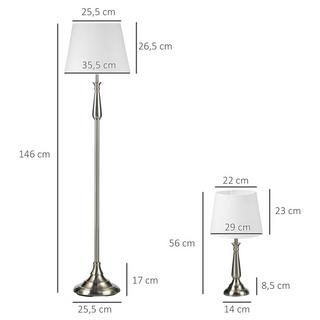 HOMCOM Ensemble de lampes de table  