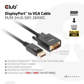 CLUB 3D  Adapterkabel DisplayPort - VGA 
