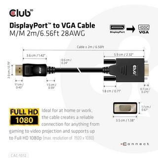 CLUB 3D  Adapterkabel DisplayPort - VGA 