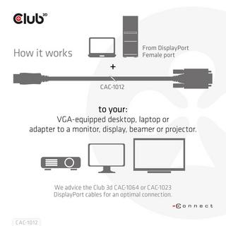 CLUB 3D  Adapterkabel DisplayPort - VGA 