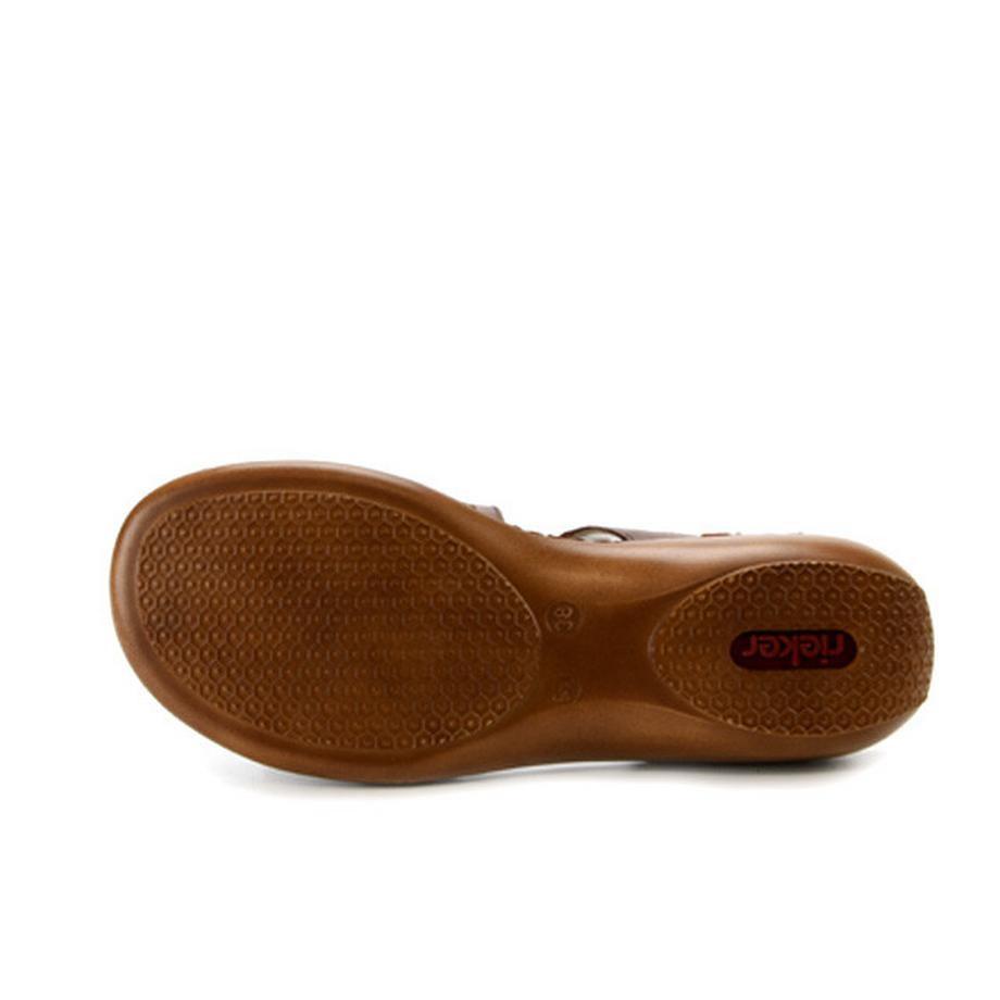 Rieker Clarino Flache Ledersandalen  