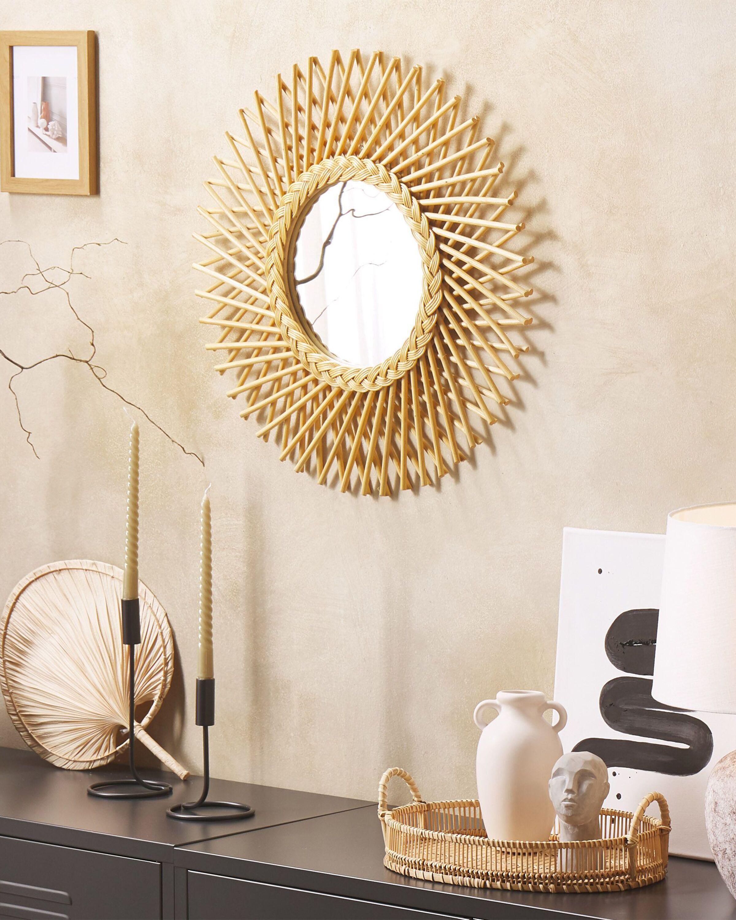 Beliani Miroir en Rotin Boho TAGOLU  