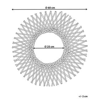 Beliani Wandspiegel aus Rattan Boho TAGOLU  