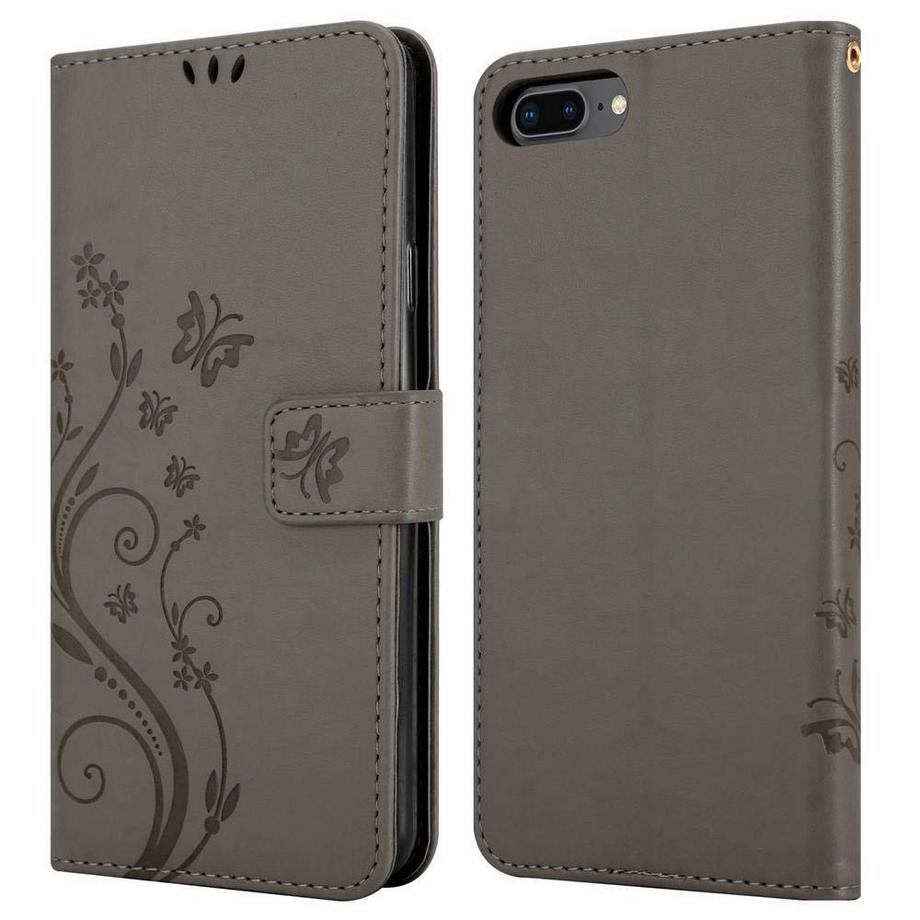 Cadorabo  Hülle für Apple iPhone 7 PLUS  7S PLUS  8 PLUS Blumen Design Magnetverschluss 