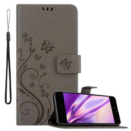 Cadorabo  Hülle für Apple iPhone 7 PLUS  7S PLUS  8 PLUS Blumen Design Magnetverschluss 