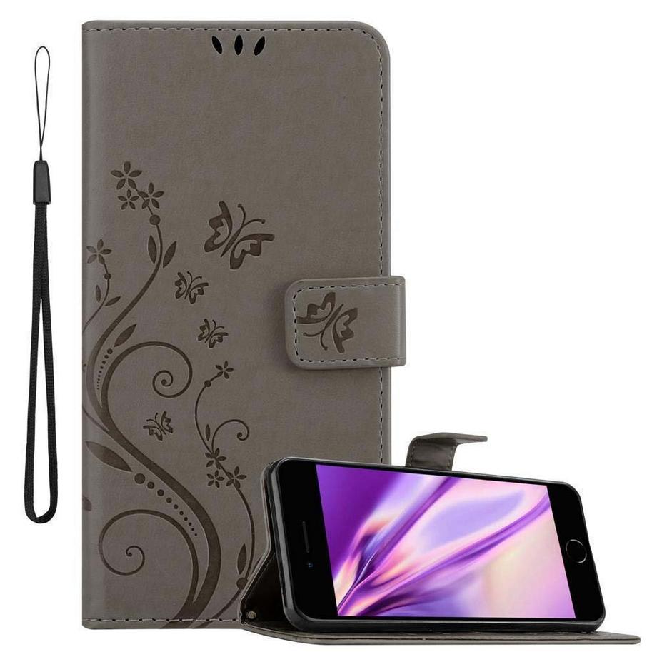 Cadorabo  Hülle für Apple iPhone 7 PLUS  7S PLUS  8 PLUS Blumen Design Magnetverschluss 