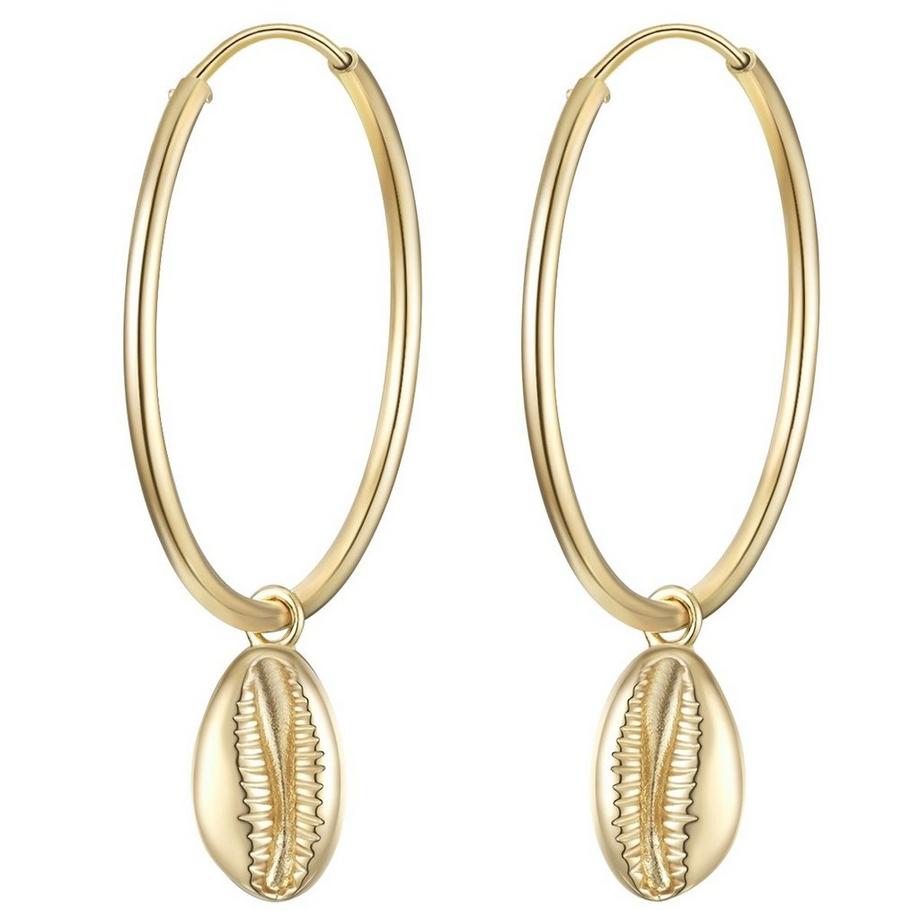 Femme Créoles en argent Coquillage