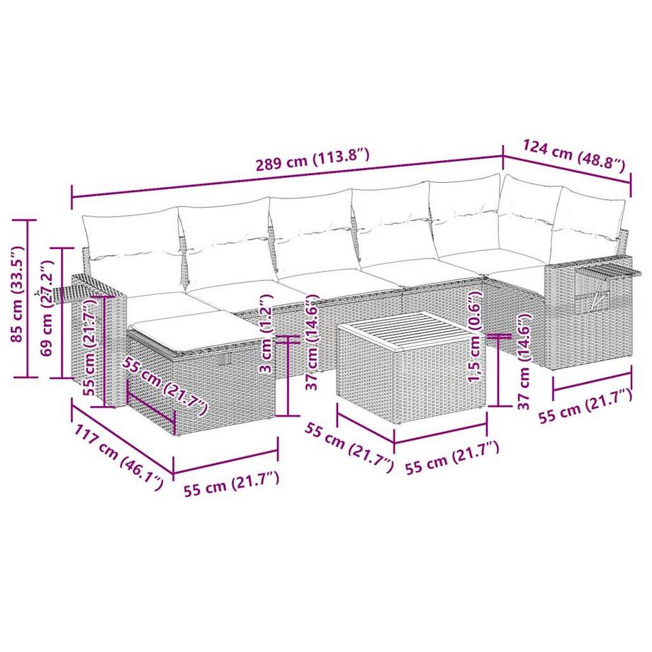 VidaXL Gartensofa set poly-rattan  