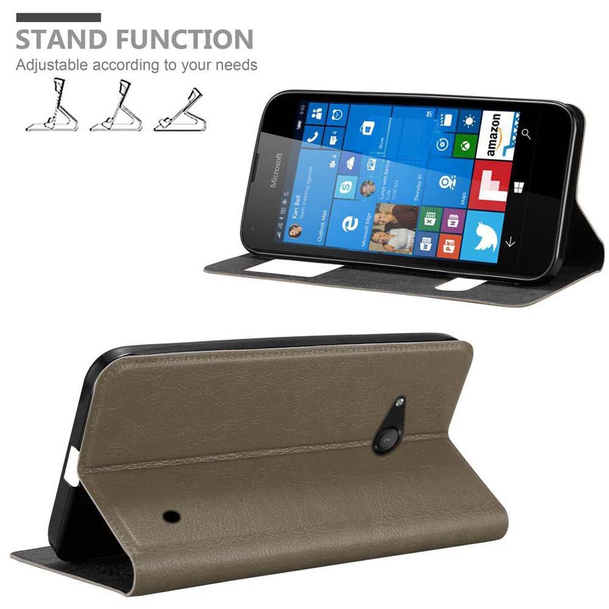 Cadorabo  Housse compatible avec Nokia Lumia 550 - Coque de protection avec fermeture magnétique, fonction de support et 2 fenêtres de visualisation 