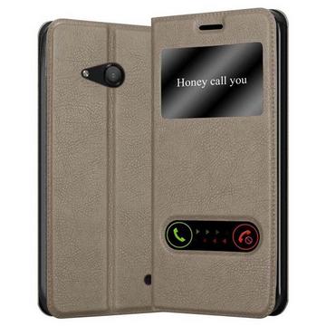 Housse compatible avec Nokia Lumia 550 - Coque de protection avec fermeture magnétique, fonction de support et 2 fenêtres de visualisation