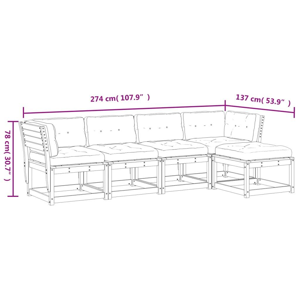 VidaXL set divano da giardino Legno di pino impregnato  