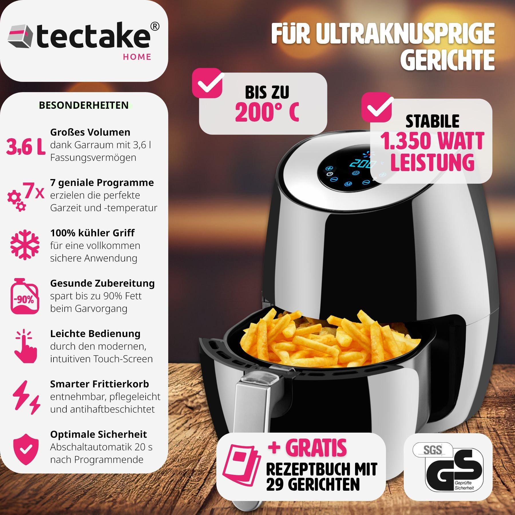 Tectake Friggitrice ad aria Mitch 3,6 l  