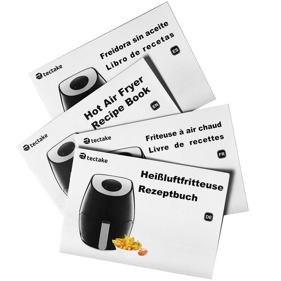 Tectake Heißluftfritteuse Mitch 3,6 l LED-Touchscreen mit 7 Programmen  