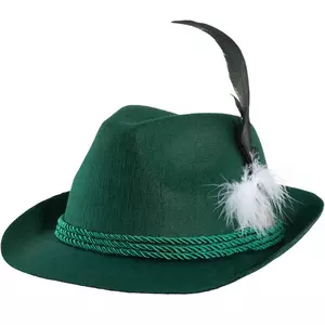 Chapeau traditionnel vert avec plume
