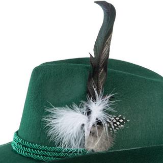 Tectake  Chapeau traditionnel vert avec plume 