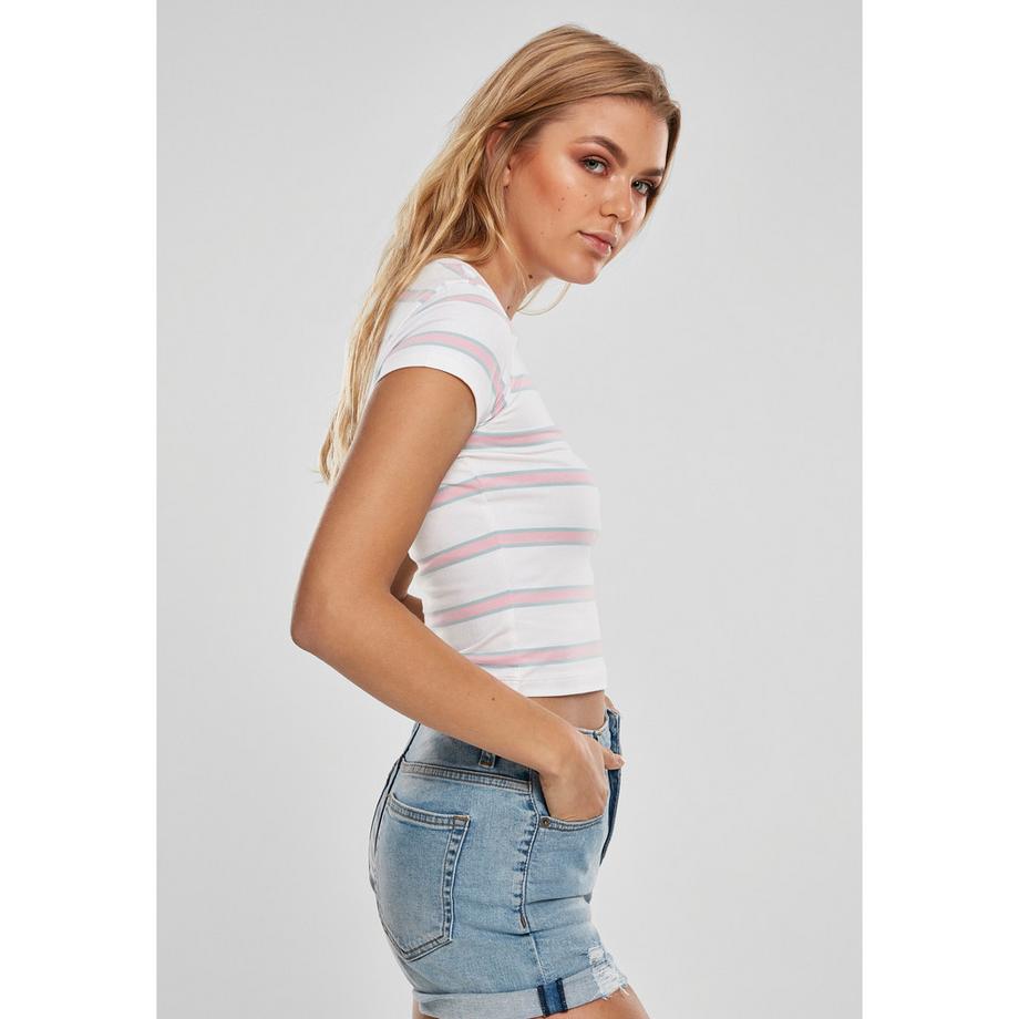 URBAN CLASSICS Gestreiftes Cropped T-Shirt  