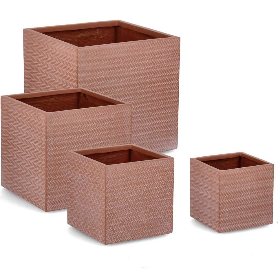 mutoni Cache-pot Tressage clay quad (série de 4)  