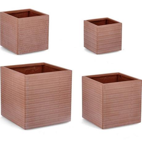 mutoni Cache-pot Tressage clay quad (série de 4)  