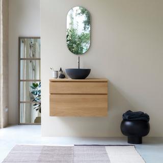 Tikamoon Mobile bagno in legno di quercia massello 80 cm Jacob  