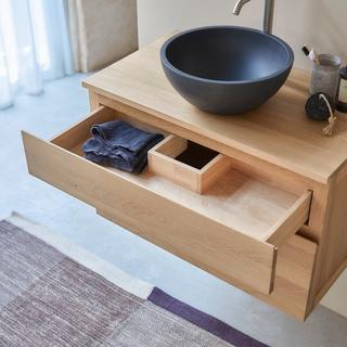 Tikamoon Mobile bagno in legno di quercia massello 80 cm Jacob  
