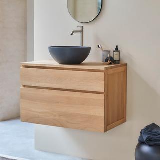 Tikamoon Mobile bagno in legno di quercia massello 80 cm Jacob  