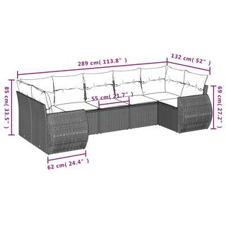 VidaXL Ensemble de canapés de jardin rotin synthétique  