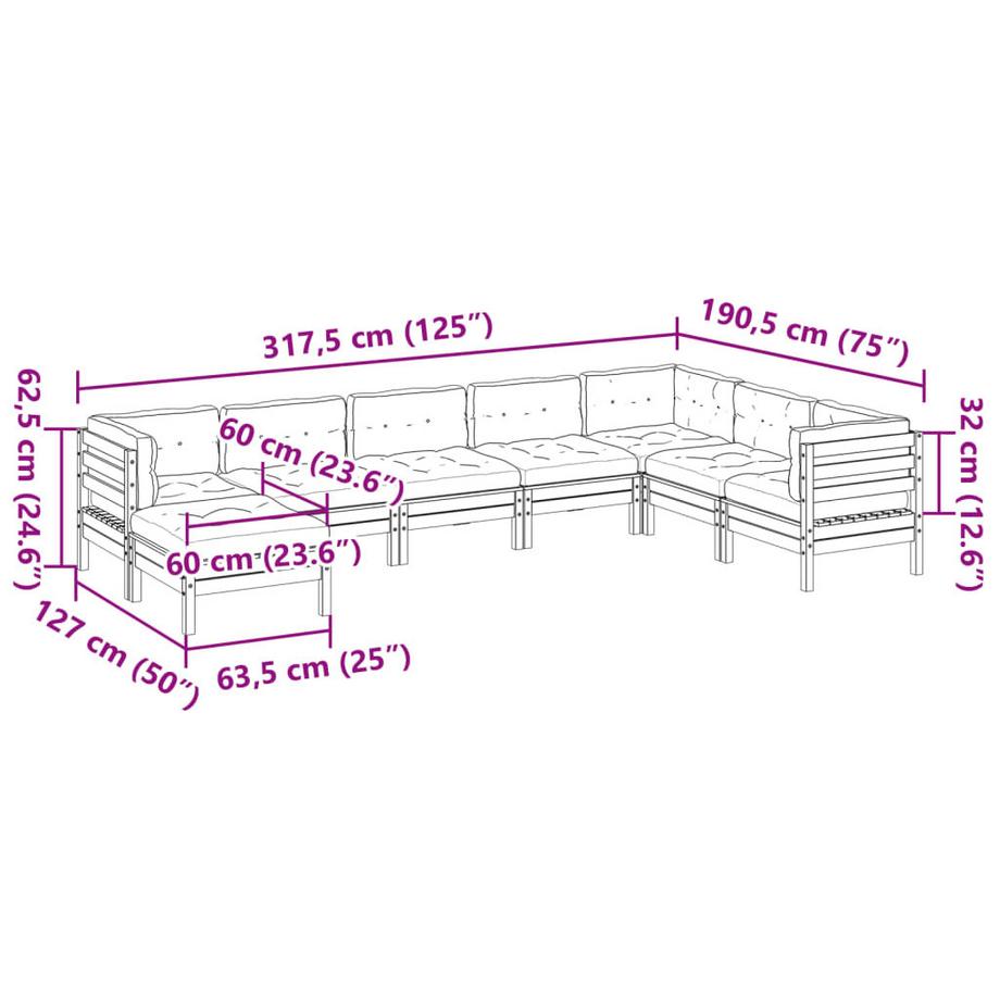 VidaXL set divano da giardino Douglas Wood  