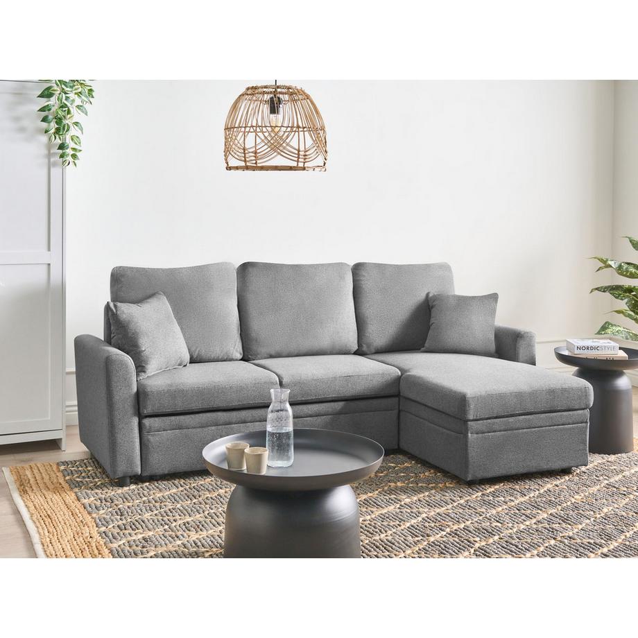 Beliani Ecksofa aus Kunstleinen  NASSJO  