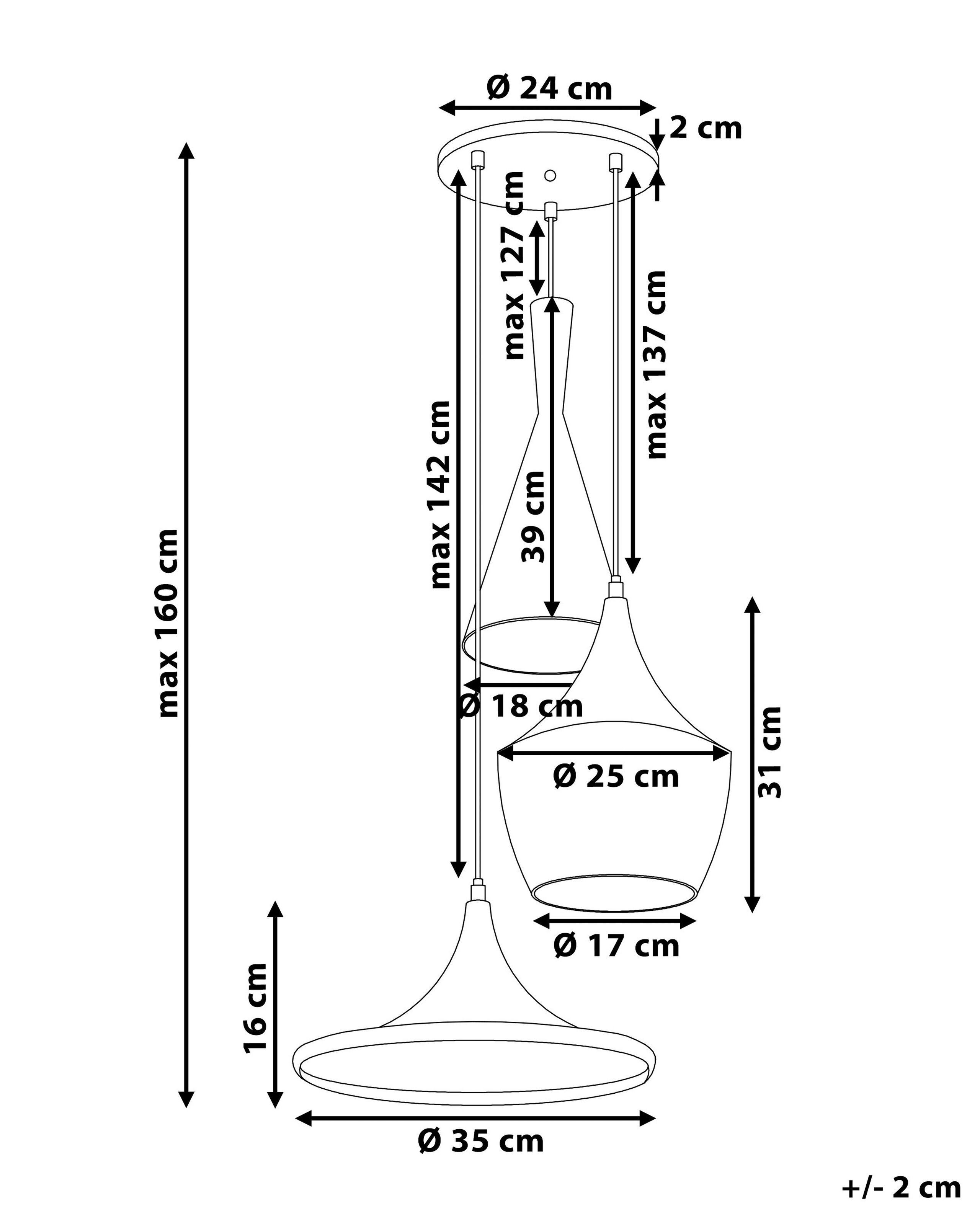 Beliani Lampe suspension en Aluminium Moderne CARSON  