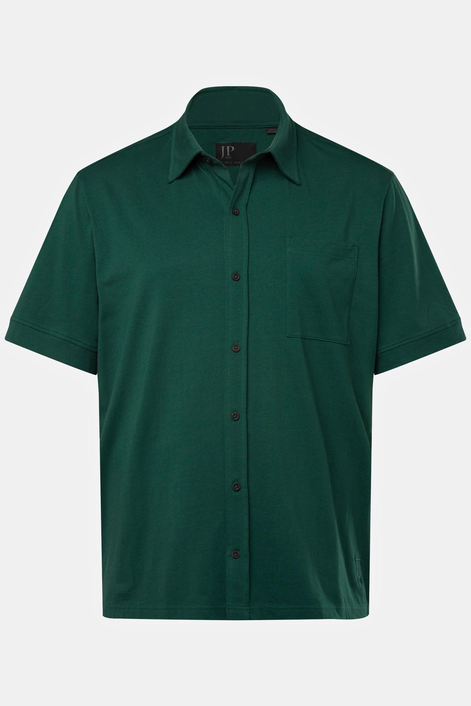 JP1880  Chemise en jersey, manches courtes, imprimé dans le dos et col Kent - jusqu'à 8 XL 