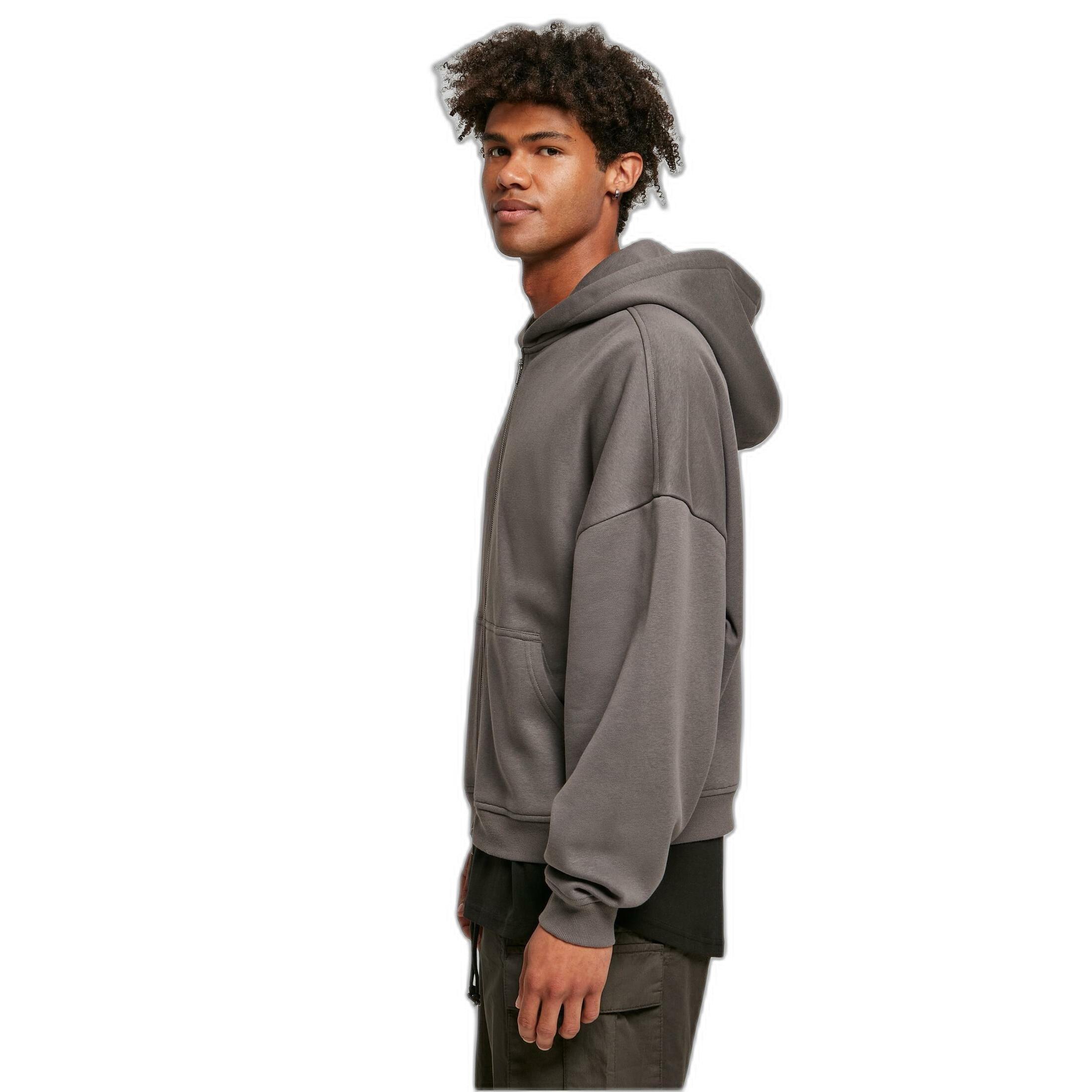 URBAN CLASSICS Organic 90's Kapuzenpullover mit Reissverschluss  