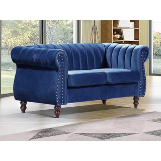 Vente-unique Chesterfield-Sofa - 2-Sitzer - Samt - Königsblau - TRUMBO  