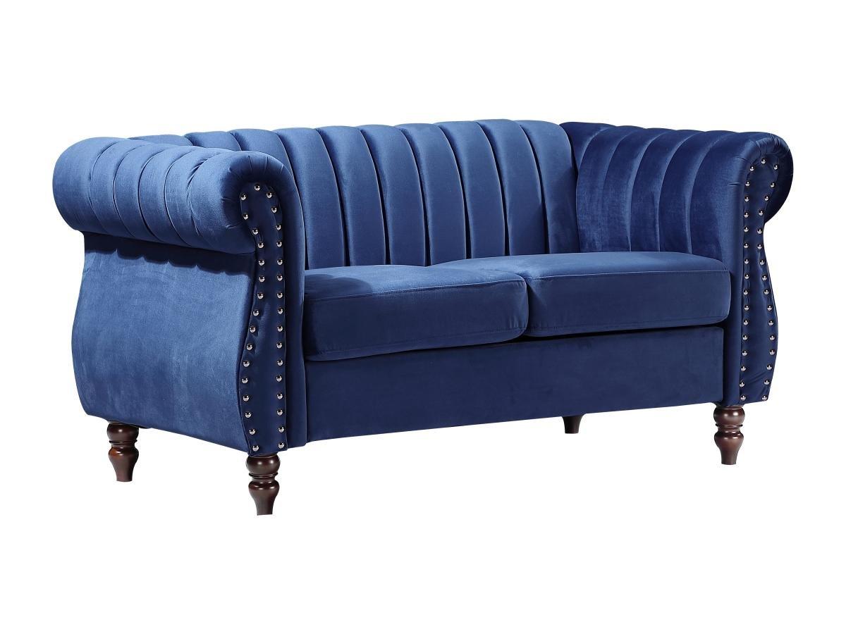 Vente-unique Chesterfield-Sofa - 2-Sitzer - Samt - Königsblau - TRUMBO  