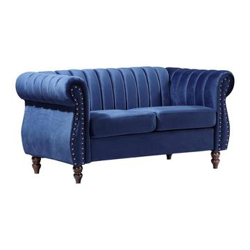 Chesterfield-Sofa - 2-Sitzer - Samt - Königsblau - TRUMBO