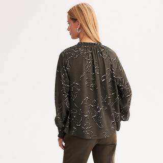 La Redoute Collections Geblümte Langarm V-Ausschnitt Bluse  