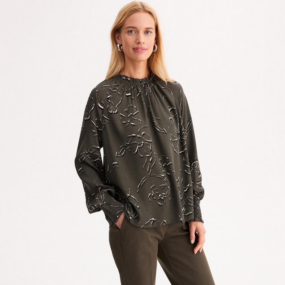 La Redoute Collections Blouse Fleurie Manches Longues Col V  