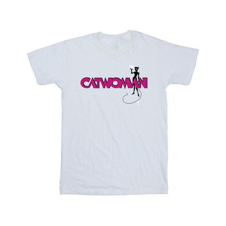 DC COMICS Catwoman Logo T-Shirt Vestibilità Regolare  