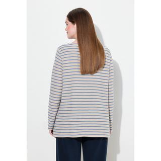 Ulla Popken T-shirt rayé Encolure bateau Manches longues Coton bio  