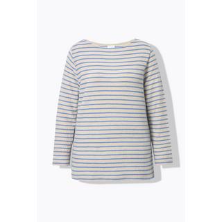 Ulla Popken T-shirt rayé Encolure bateau Manches longues Coton bio  