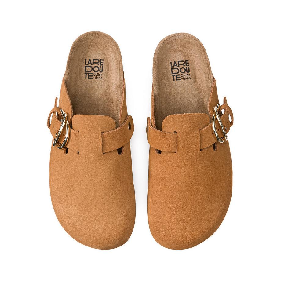La Redoute Collections Veloursleder Clogs mit Schnalle  
