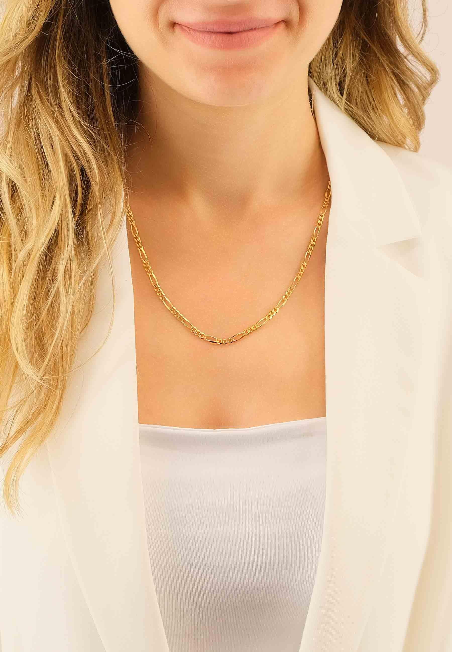 MUAU Schmuck  Collier Figaro Gelbgold 750, 3.4mm, 60cm 