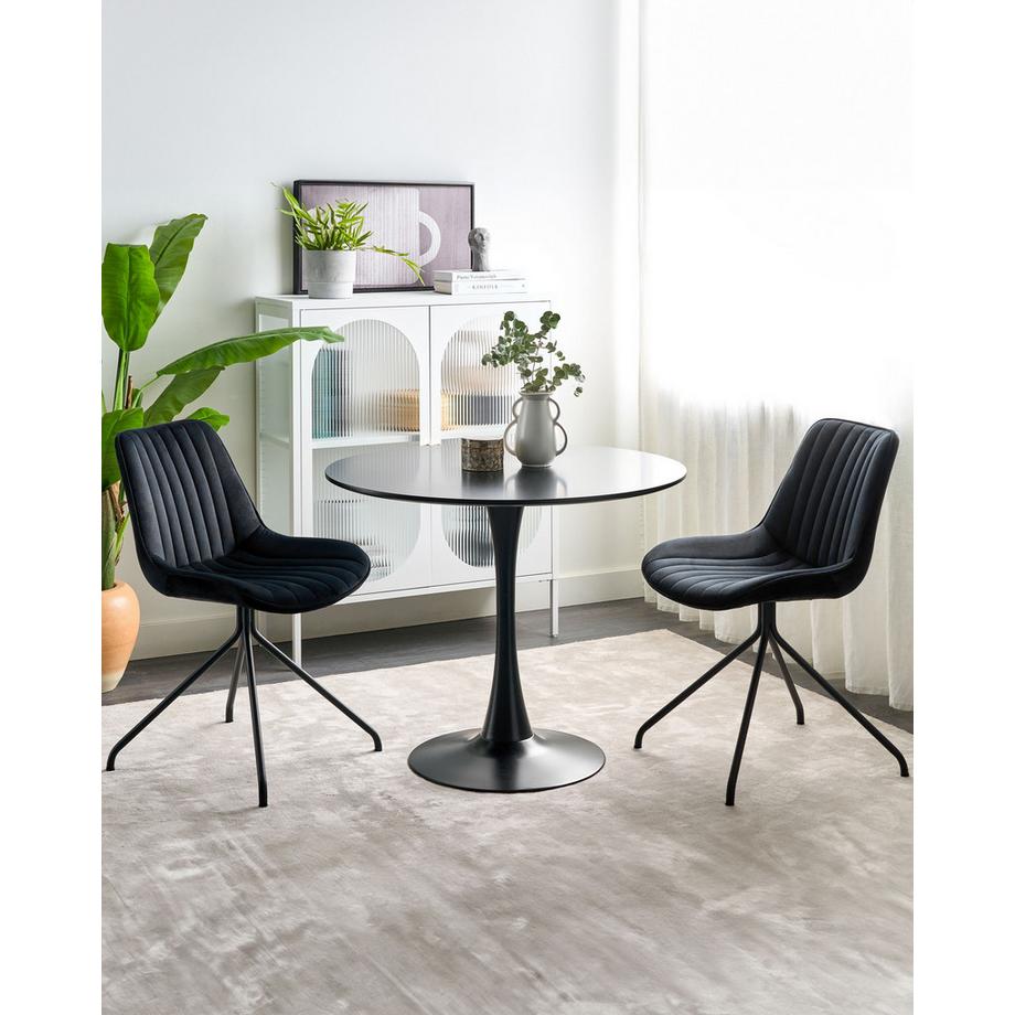 Beliani Set di 2 sedie da pranzo en Velluto Retrò NAVASOTA  