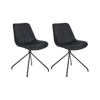 Beliani Esszimmerstuhl 2er Set aus Samtstoff Retro NAVASOTA  