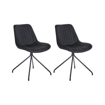 Lot de 2 chaises en Velours Rétro NAVASOTA