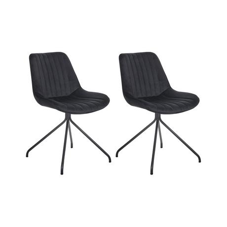 Beliani Esszimmerstuhl 2er Set aus Samtstoff Retro NAVASOTA  