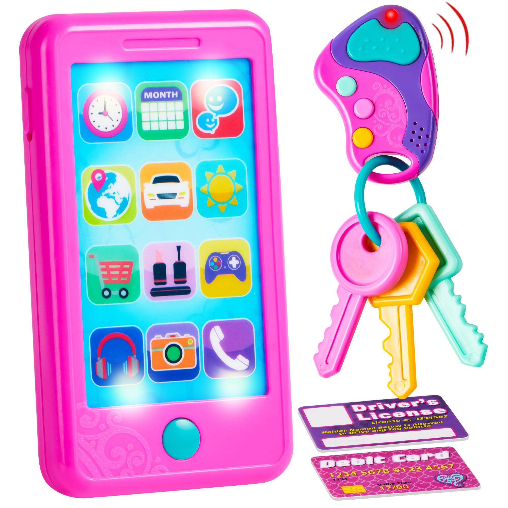 Activity-board  Jouet téléphone, jouet porte-clé et carte de crédit, jouet téléphone portable pour enfants 