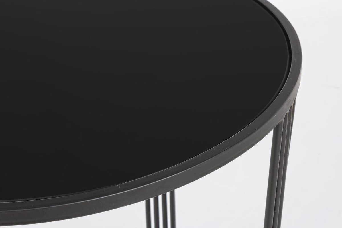 mutoni Table d&#039;appoint Afef or/noir (lot de 2)  